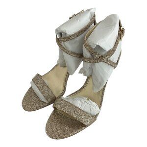 Michael Kors Ava Mid Glitter Mesh Heels Womens NEW